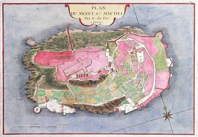 Plan of Mont Saint-Michel, 1703 by Nicolas de Fer